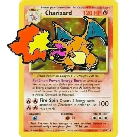 Independent Other - Inferno's Glory: Pokemon Base Set Charizard Extended Art Enamel Pin